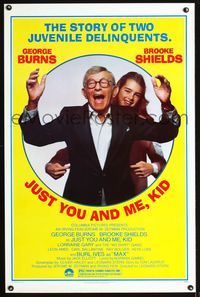 1x227 JUST YOU & ME, KID one-sheet  '79 great image of laughing George Burns & young Brooke Shields!