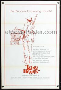 1x230 KING OF HEARTS one-sheet  '67 Alan Bates, Genevieve Bujold, Philippe De Broca, cool art!