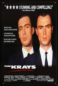 1x235 KRAYS one-sheet movie poster '90 close up image of identical twins Gary Kemp & Martin Kemp!