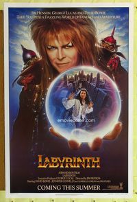 1x236 LABYRINTH teaser one-sheet poster '86 David Bowie by Chorney, Jennifer Connolly, Jim Henson