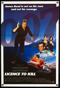 1x245 LICENCE TO KILL int'l one-sheet  '89 Timothy Dalton as James Bond, he's out for revenge!
