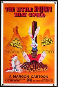 1x249 LITTLE INJUN THAT COULD Kilian 1sheet '88 Roger Rabbit tied up by Native American Baby Herman!