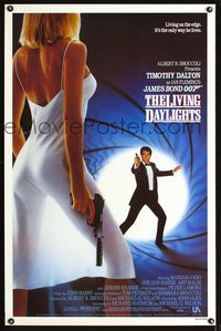 1x251 LIVING DAYLIGHTS one-sheet  '87 Timothy Dalton as James Bond & sexy Maryam d'Abo with gun!