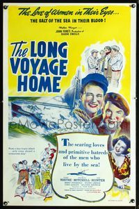 1x253 LONG VOYAGE HOME one-sheet poster R40s John Wayne has the salt of sea in his blood, John Ford