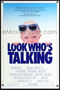 1x254 LOOK WHO'S TALKING one-sheet  '89 John Travolta, Kirstie Alley, Bruce Willis as baby Mikey!