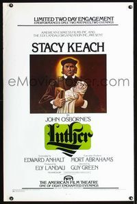 1x261 LUTHER one-sheet movie poster '73 artwork of religious Stacy Keach holding baby by Paul Davis!