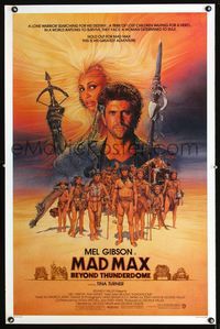 1x265 MAD MAX BEYOND THUNDERDOME advance 1sh '85 art of Mel Gibson & Tina Turner by Richard Amsel!