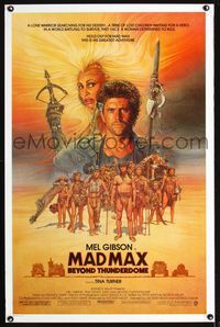 1x264 MAD MAX BEYOND THUNDERDOME one-sheet  '85 art of Mel Gibson & Tina Turner by Richard Amsel!