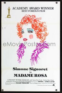1x266 MADAME ROSA one-sheet poster '78 La vie devant soi, cool artwork of Simone Signoret, French!