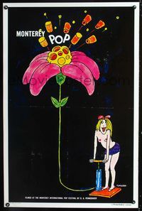 1x286 MONTEREY POP 1sh R78 D.A. Pennebaker, rock & roll, great sexy Tomi Ungerer art!