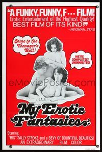 1x288 MY EROTIC FANTASIES one-sheet  '76 sexy Big Sally Stroke & a bevy of bountiful beauties!