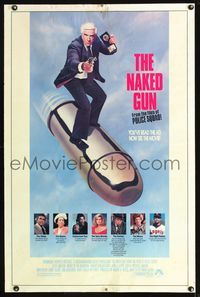 1x291 NAKED GUN one-sheet  '88 Leslie Nielsen in Police Squad screwball crime classic, great image!