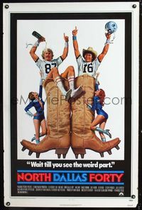1x298 NORTH DALLAS FORTY one-sheet poster '79 Nick Nolte, great Texas football art by Morgan Kane!