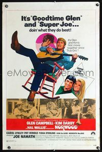 1x300 NORWOOD style B one-sheet poster '70 Goodtime Glen Campbell, Super Joe Namath & Kim Darby!