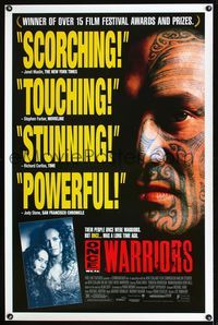 1x302 ONCE WERE WARRIORS 1sh '94 New Zealand Maori tribe descendants, cool tattooed face close up!