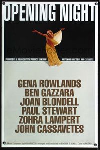 1x305 OPENING NIGHT one-sheet  '77 directed by John Cassavetes, Gena Rowlands, cool design!