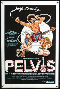 1x314 PELVIS one-sheet movie poster '77 great Elvis comedy spoof, high comedy, wackiest art!