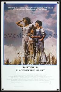 1x318 PLACES IN THE HEART one-sheet  '84 single mother Sally Field fights for her children & land!