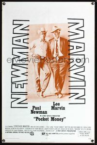 1x325 POCKET MONEY one-sheet poster '72 great full-length portrait of Paul Newman & Lee Marvin!