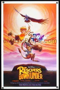 1x346 RESCUERS DOWN UNDER/PRINCE & THE PAUPER DS one-sheet movie poster '90 Disney in Australia!