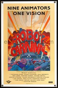 1x357 ROBOT CARNIVAL one-sheet poster '87 Atsuko Fukushima's Roboto Kanibauru, cool Japanese anime!