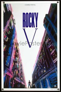 1x361 ROCKY V advance one-sheet  '90 Sylvester Stallone, John G. Avildsen boxing sequel, cool image!