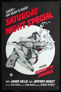 1x366 SATURDAY NIGHT SPECIAL one-sheet  '76 sexy art of near-naked girl with huge smoking gun!
