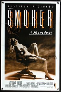 1x388 SMOKER one-sheet movie poster '83 super sexy smoking Sharon Mitchell is a scorcher!