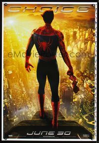 1x397 SPIDER-MAN 2 June style teaser printer's test 1sh '04 cool image of Tobey Maguire, Sam Raimi