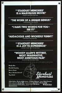 1x412 STARDUST MEMORIES reviews one-sheet poster '80 directed by Woody Allen, Charlotte Rampling