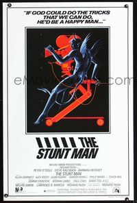 1x421 STUNT MAN style B one-sheet  '80 Peter O'Toole, cool artwork of demon working movie camera!