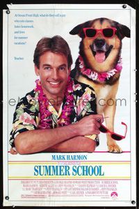 1x423 SUMMER SCHOOL one-sheet poster '87 great image of Mark Harmon in Hawaiian shirt with dog!