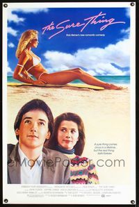 1x425 SURE THING one-sheet  '85 Rob Reiner, John Cusack, Daphne Zuniga, sexy beach babe in bikini!