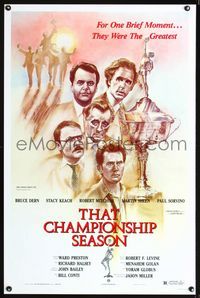 1x441 THAT CHAMPIONSHIP SEASON one-sheet  '83 Stacy Keach, Robert Mitchum, Martin Sheen, basketball!