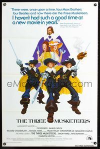 1x445 THREE MUSKETEERS int'l one-sheet movie poster '74 Michael York, Alexandre Dumas, Gomez art!