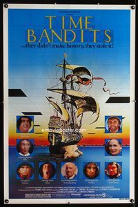 1x448 TIME BANDITS one-sheet poster '81 John Cleese, Sean Connery, art by director Terry Gilliam!