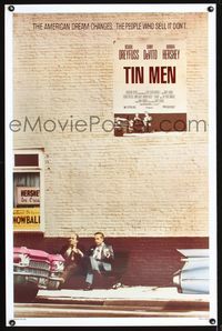 1x449 TIN MEN 1sh '87 great image of Richard Dreyfuss & Danny DeVito sitting by classic Cadillacs!