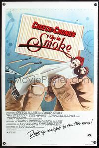 1x462 UP IN SMOKE one-sheet  '78 Cheech & Chong marijuana drug classic, great Scakisbrick artwork!