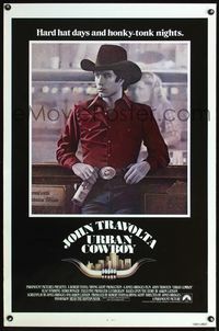 1x464 URBAN COWBOY one-sheet movie poster '80 great image of John Travolta in cowboy hat at bar!