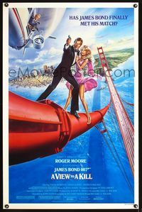 1x472 VIEW TO A KILL style B one-sheet  '85 art of Roger Moore as James Bond 007 by Daniel Gouzee!