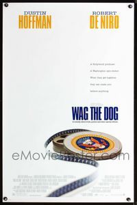 1x474 WAG THE DOG DS one-sheet  '97 Dustin Hoffman, Robert De Niro, directed by Barry Levinson!