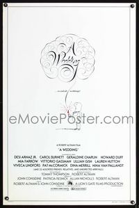 1x478 WEDDING style B one-sheet movie poster '78 Robert Altman, Mia Farrow, different image!