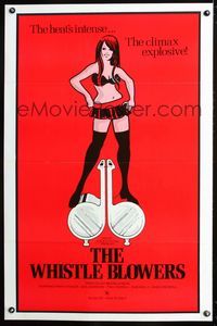 1x482 WHISTLE BLOWERS one-sheet poster '72 artwork of sexy Tanya Tickler, the climax is explosive!