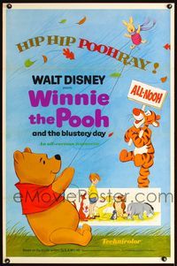 1x488 WINNIE THE POOH & THE BLUSTERY DAY one-sheet poster '69 A.A. Milne, Tigger, Piglet, Eeyore!