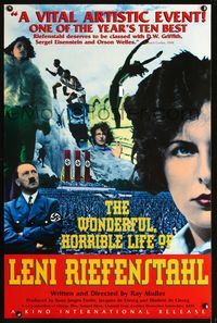 1x493 WONDERFUL, HORRIBLE LIFE OF LENI RIEFENSTAHL 1sh '93 Ray Muller, wild image of Nazi Germany!