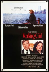 1x494 WORKING GIRL 1sheet '88 Harrison Ford, Sigourney Weaver looking over ocean by New York City!