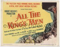 1y025 ALL THE KING'S MEN TC '50 Louisiana Governor Huey Long biography with Broderick Crawford!