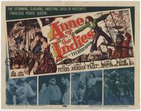 1y028 ANNE OF THE INDIES title card '51 artwork of history's fabulous pirate queen Jean Peters!