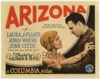 1y029 ARIZONA title card '31 great romantic close up of soldier John Wayne holding Laura La Plante!