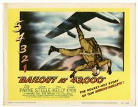 1y038 BAILOUT AT 43,000 title lobby card '57 the rocket-hot story of our human bullets, cool image!